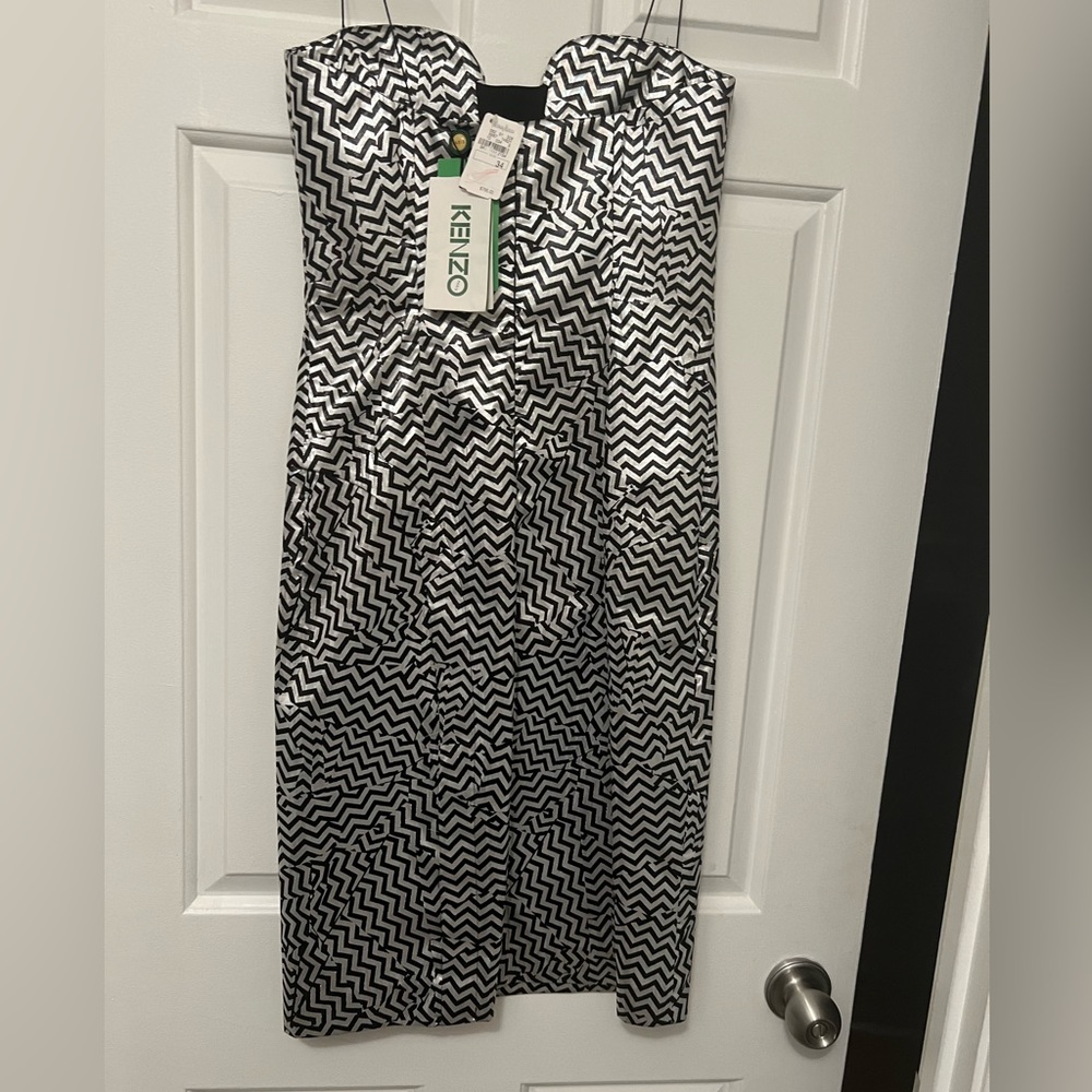 Brand New Beautiful black and silver Kenzo Dress